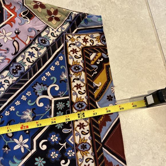 Johnny Was 100% Silk Sz Small Miklos Easy Top Kimono Blouse Poncho Jade Flaw* - Picture 7 of 11